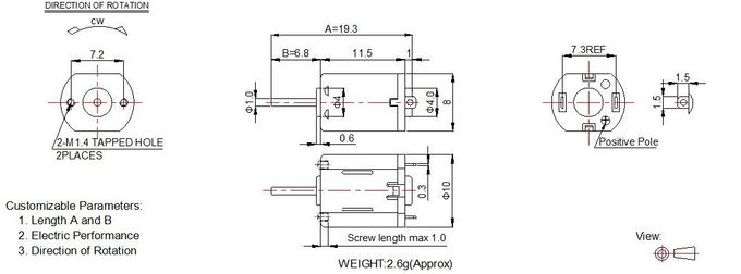 Hochgeschwindigkeitsmini-Durchmesser DC-Motor1.5v 3v 8mm für Miniblutdruck
