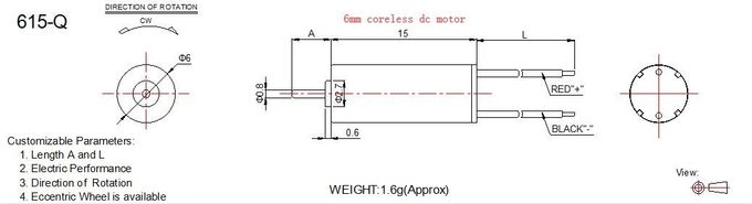 Mini-Durchmesser 1.5v 3v Coreless DC-Motor6mm für kleines Haushaltsgerät