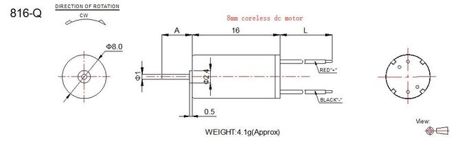 Kleiner Durchmesser 1.5v Coreless DC-Motor8mm - Länge RoHS 7.4v 16mm genehmigte